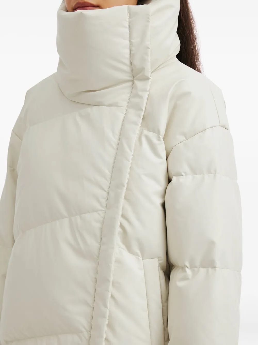 quilted funnel-neck jacket