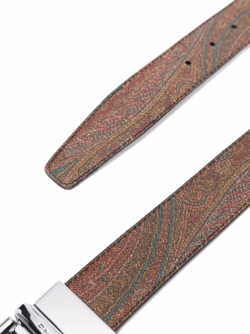 paisley-print leather belt