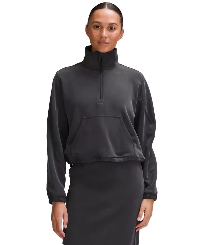 Lululemon Brushed Softstreme Half Zip Black