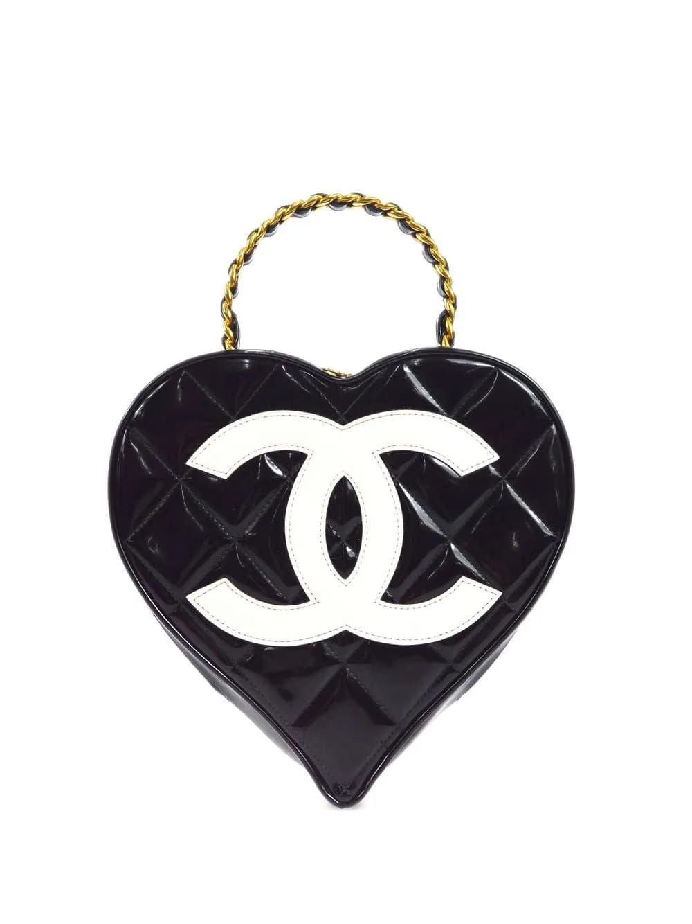 1995 CC Heart vanity top-handle bag