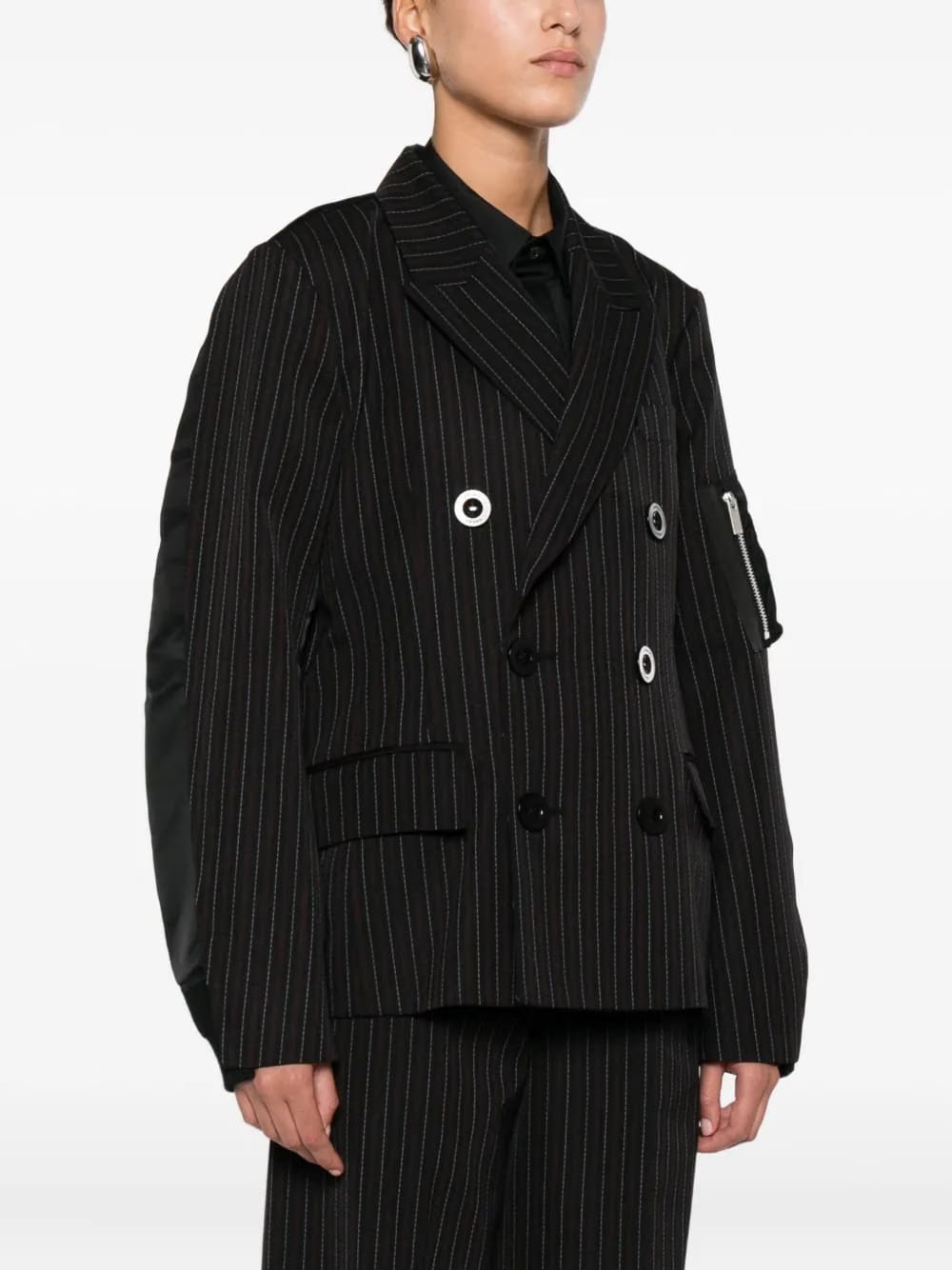 pinstripe double-breasted jacket