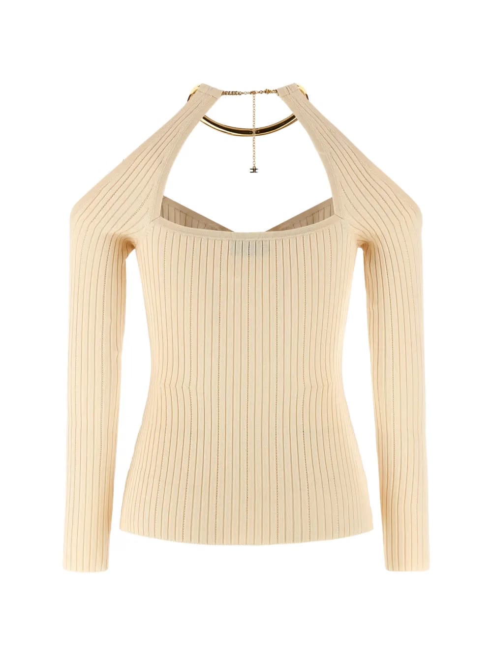 necklace cut-out sweater
