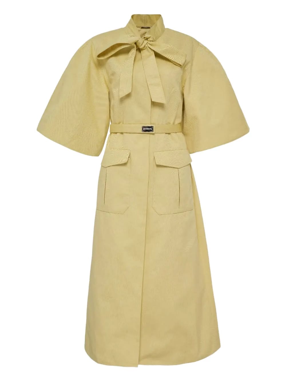 Ilardi belted puff-sleeve midi dress