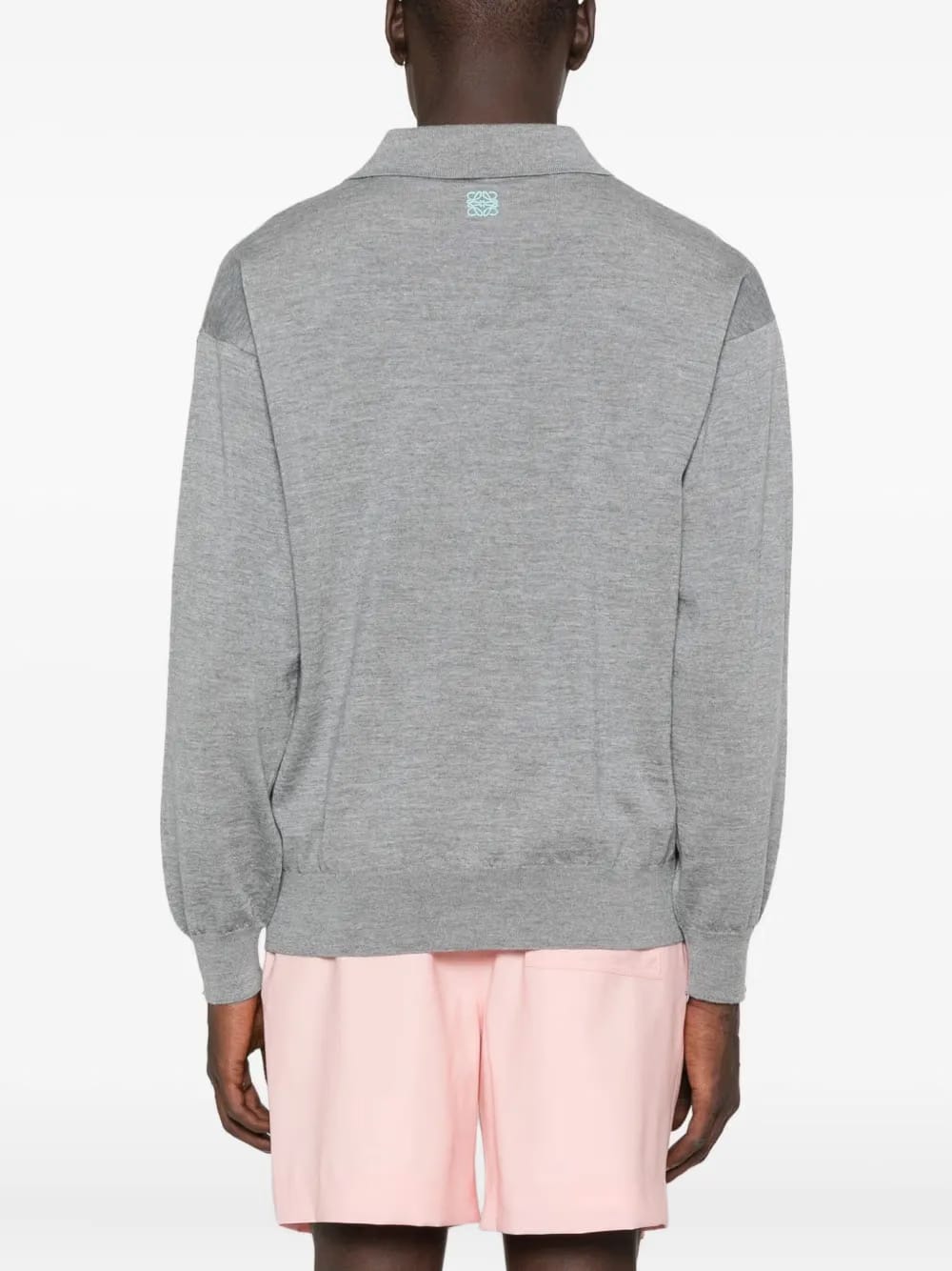 polo-neck long-sleeve top