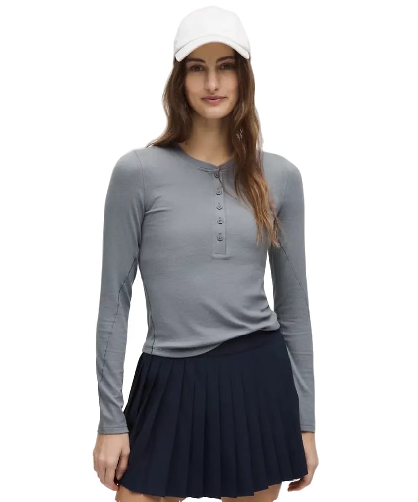 Lululemon Hold Tight Long-Sleeve Henley Solar Grey