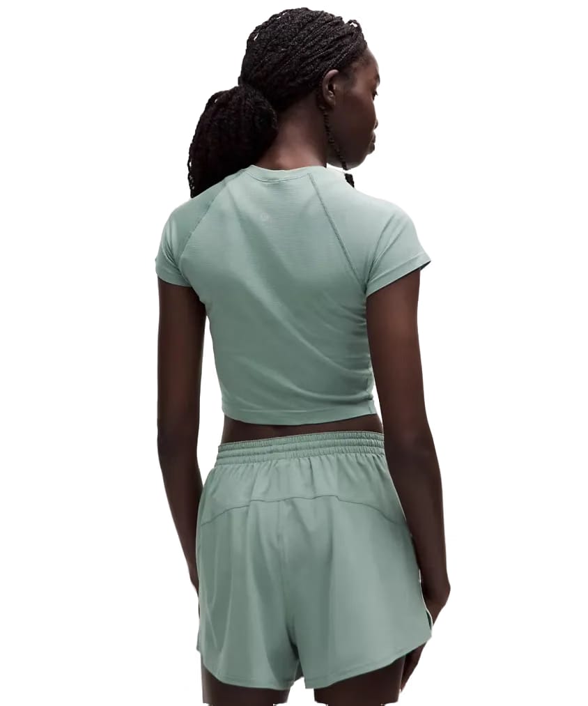 Lululemon Swiftly Tech Cropped Shorts-Sleeve Shirt 2.0 Crater Blue