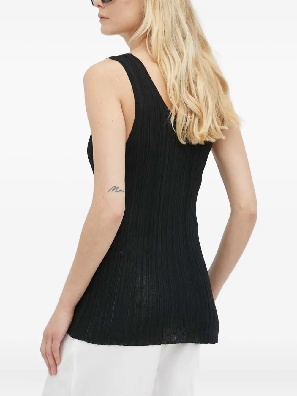 ribbed scoop-neck tank top