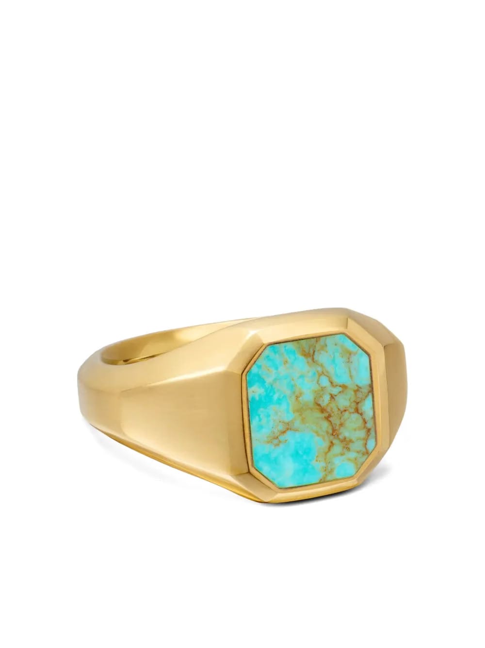 18K yellow gold Streamline® Signet turquoise ring
