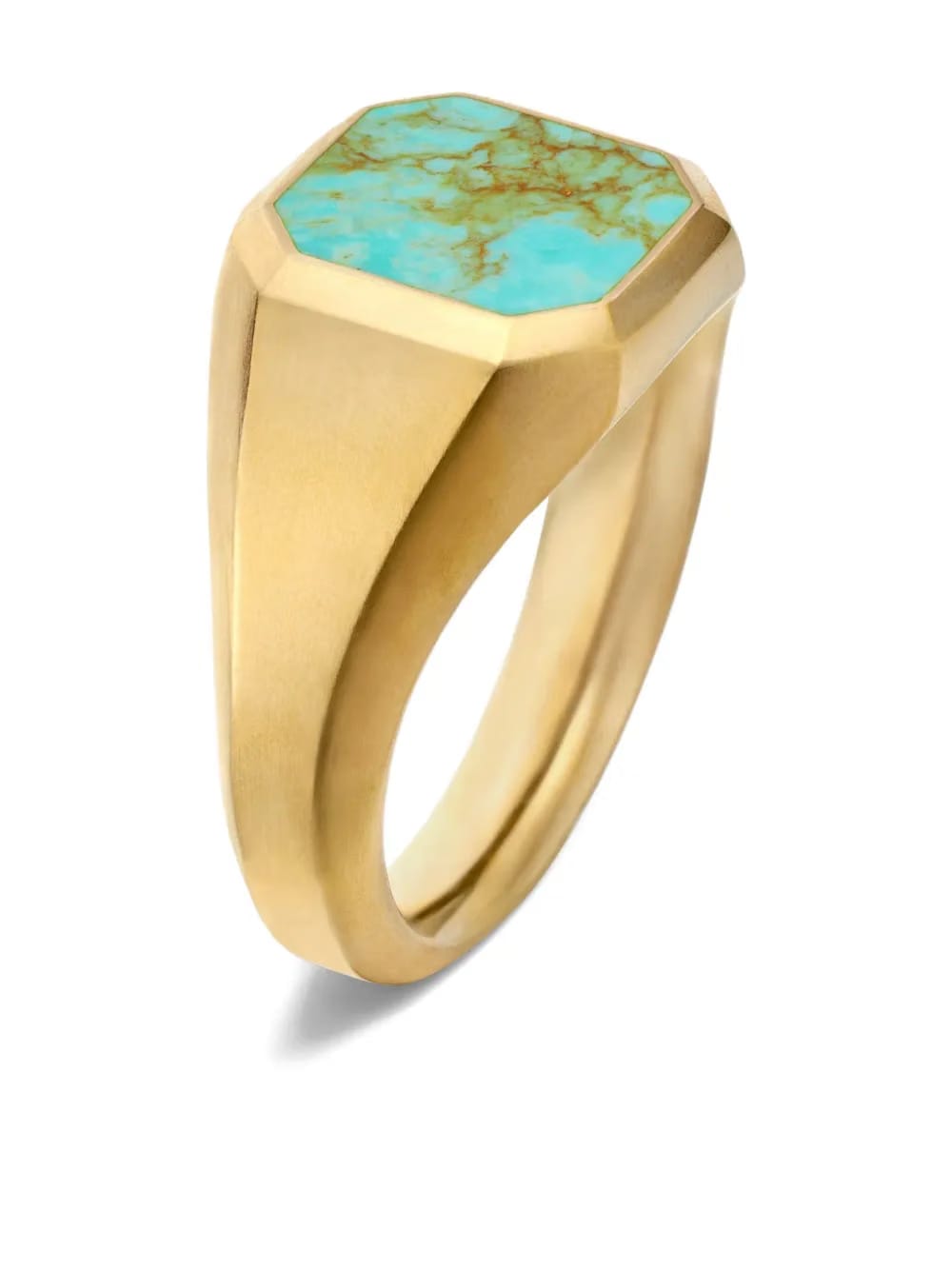 18K yellow gold Streamline® Signet turquoise ring