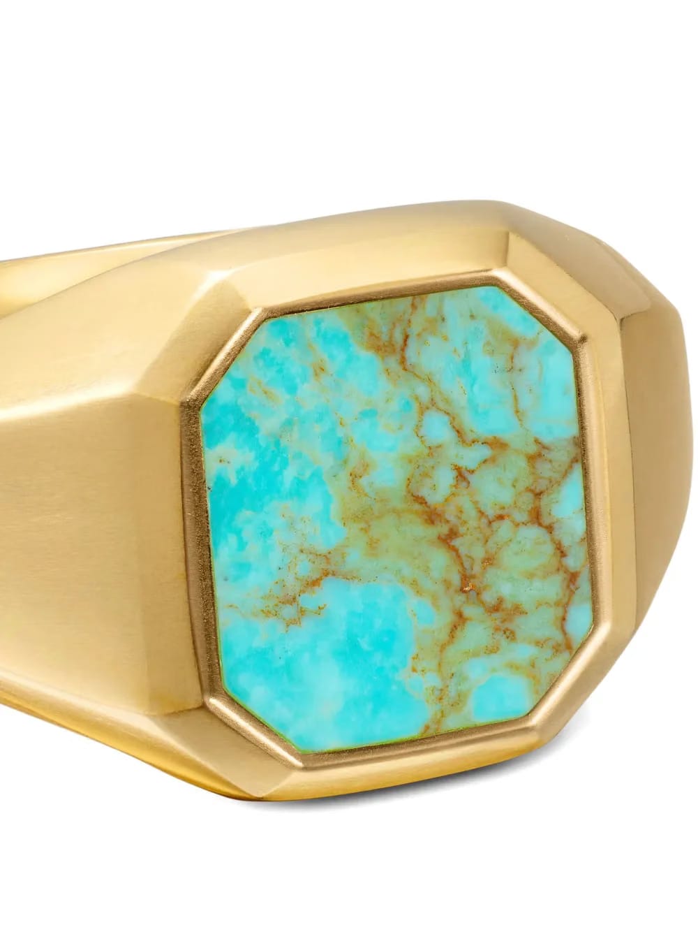 18K yellow gold Streamline® Signet turquoise ring
