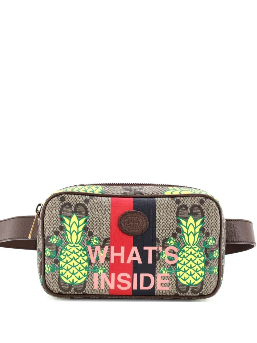 Zip Printed GG Coated Canvas belt bag