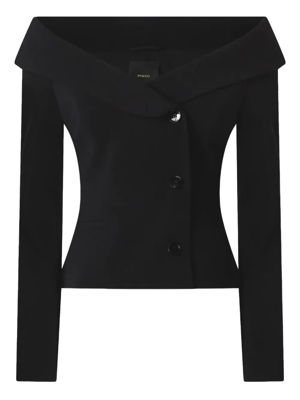 off-shoulder buttoned jacket