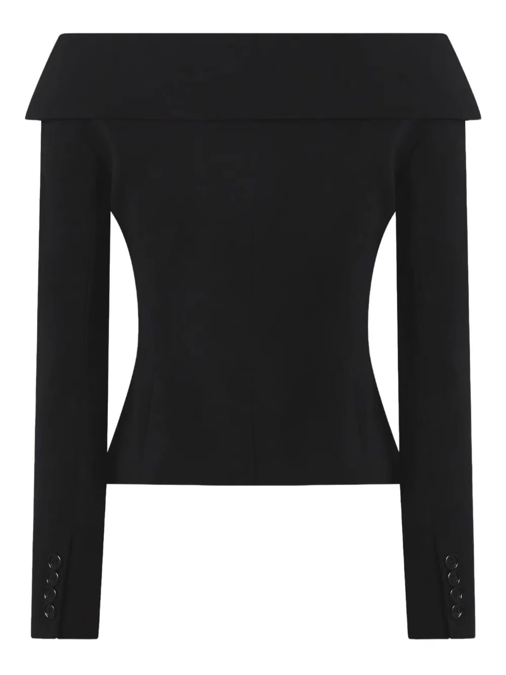 off-shoulder buttoned jacket