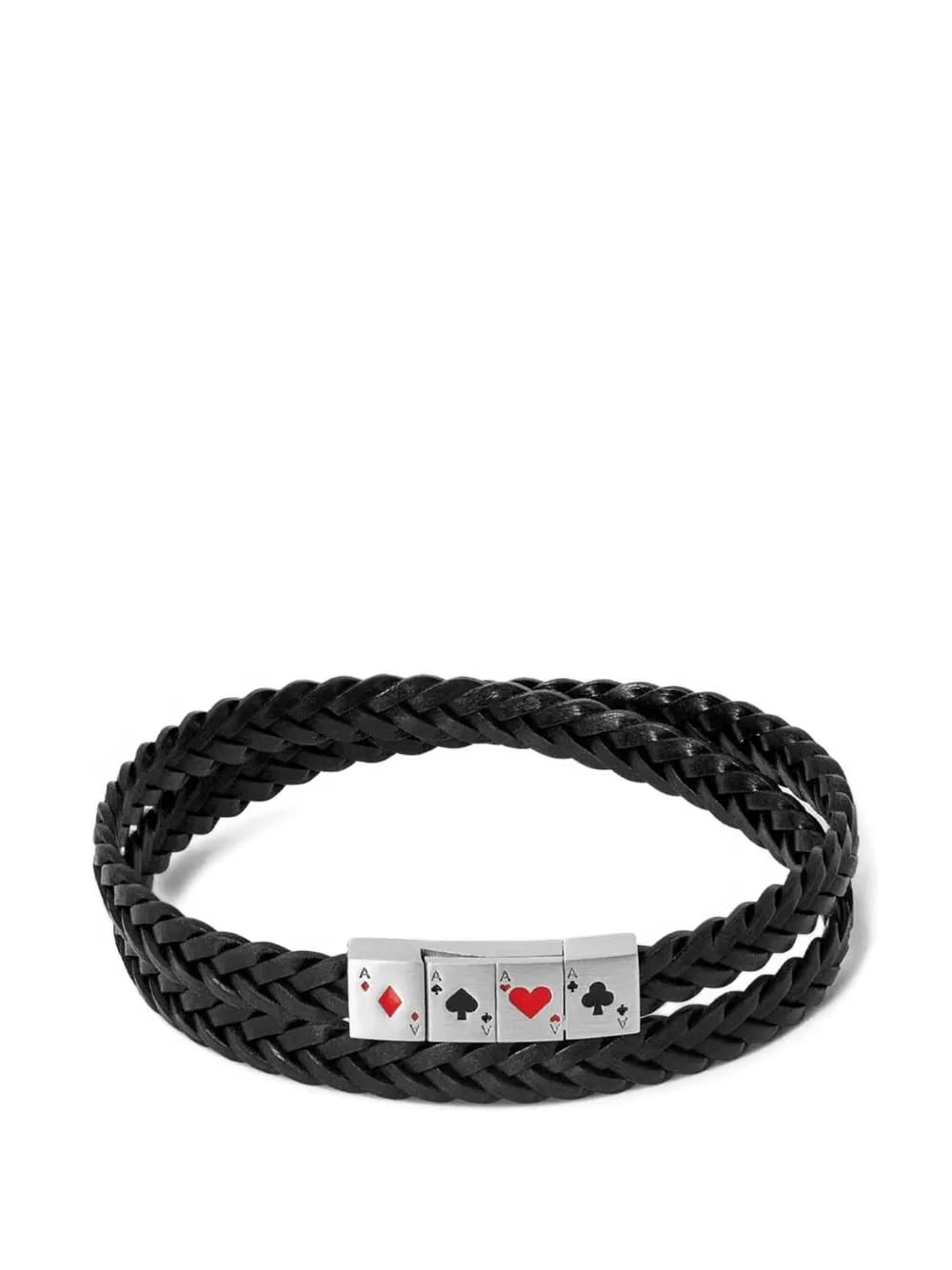 braided card-motif bracelet