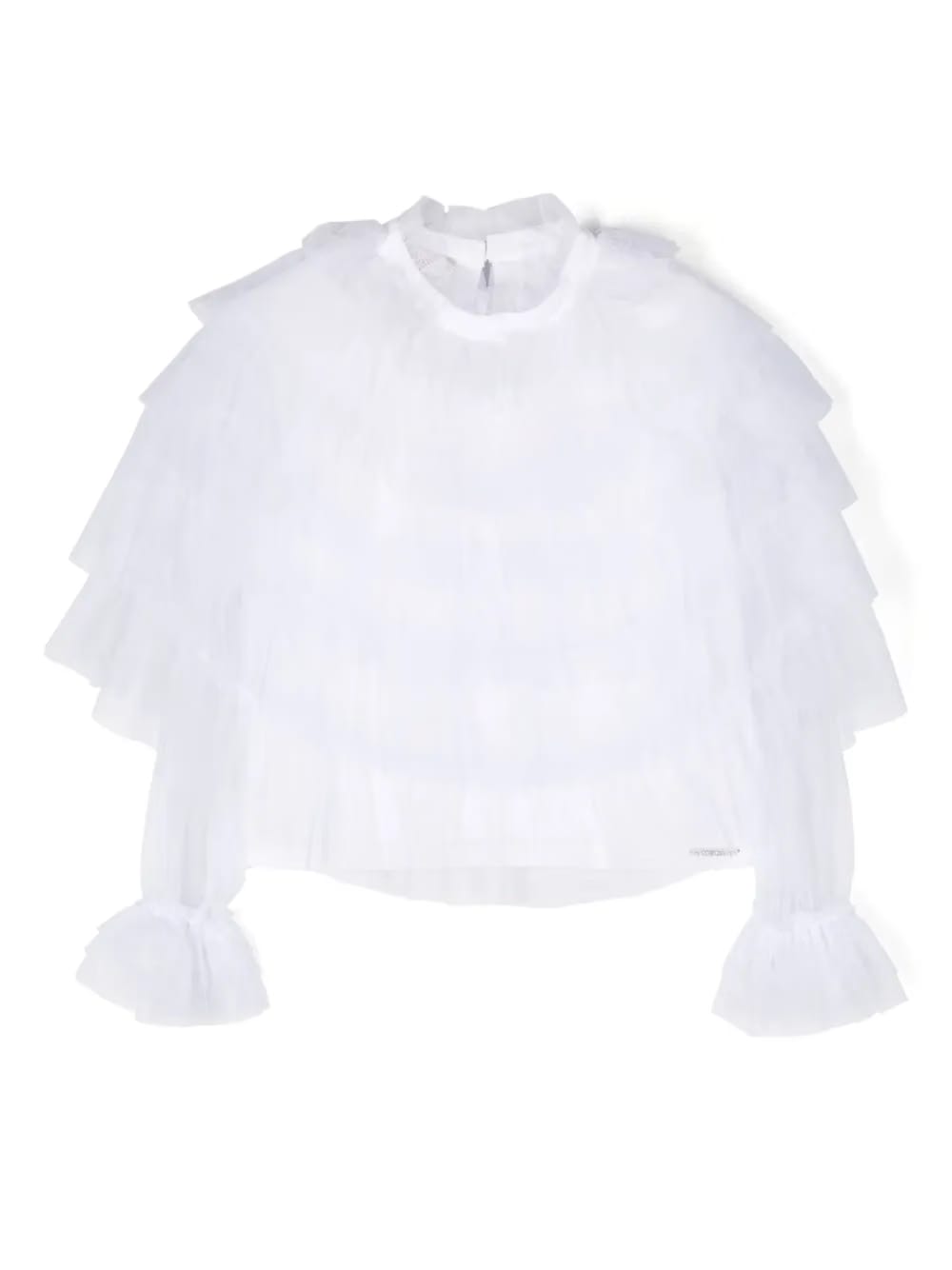 poet-sleeve layered blouse
