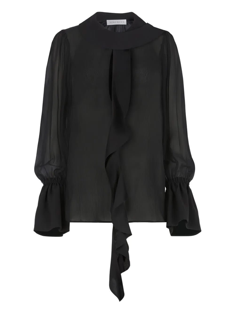 lavalliere ruffled shirt