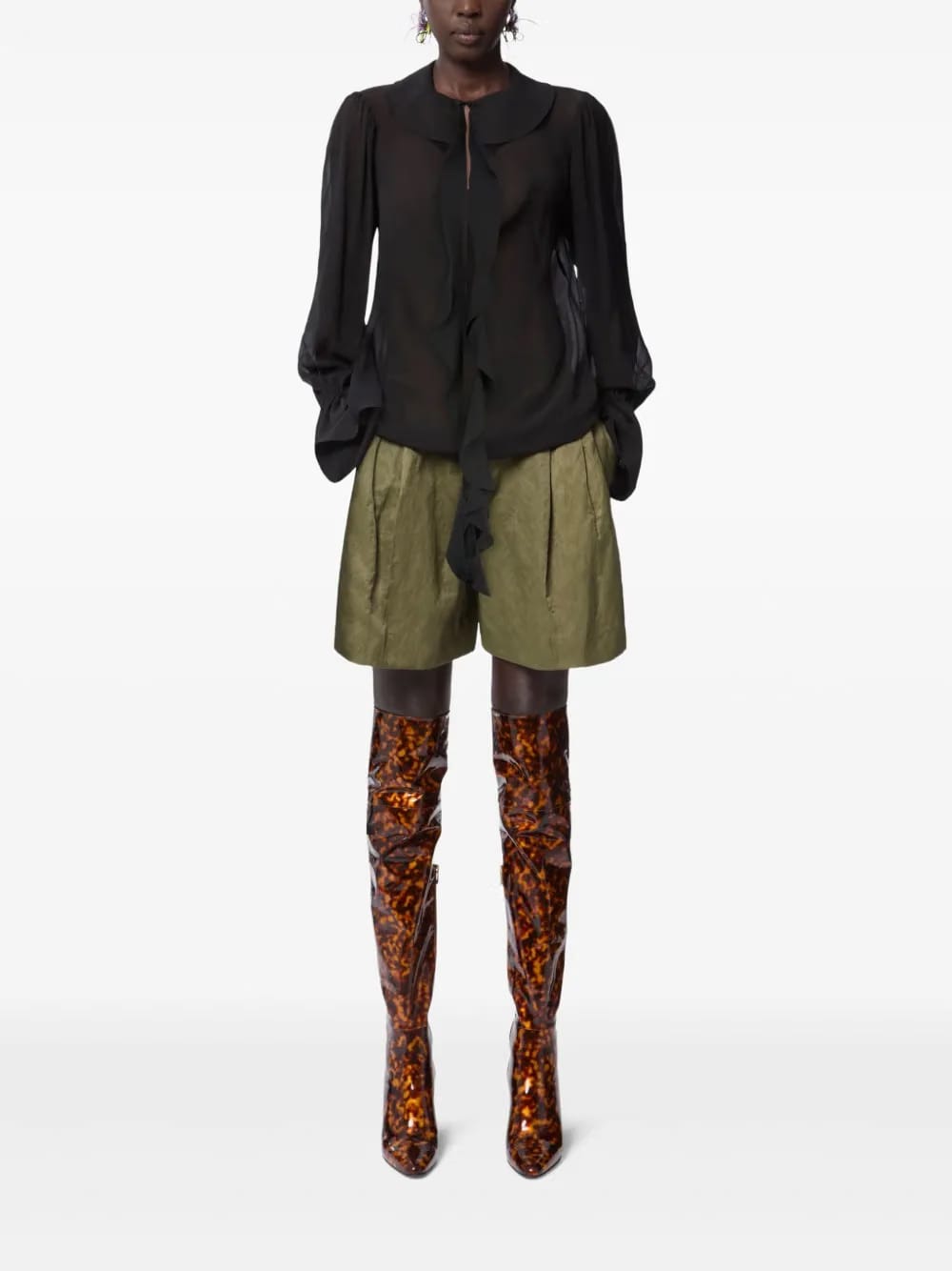 lavalliere ruffled shirt
