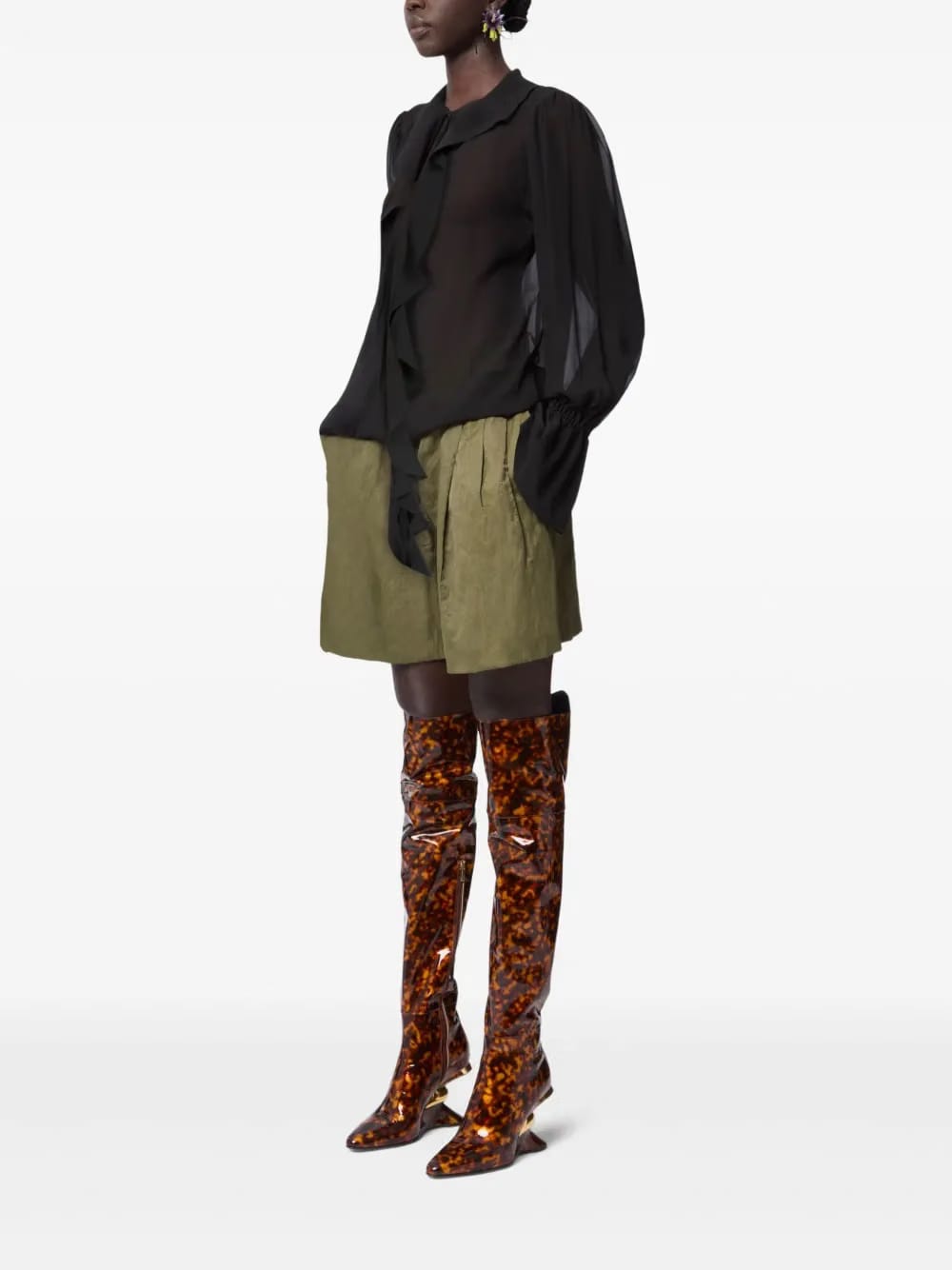 lavalliere ruffled shirt