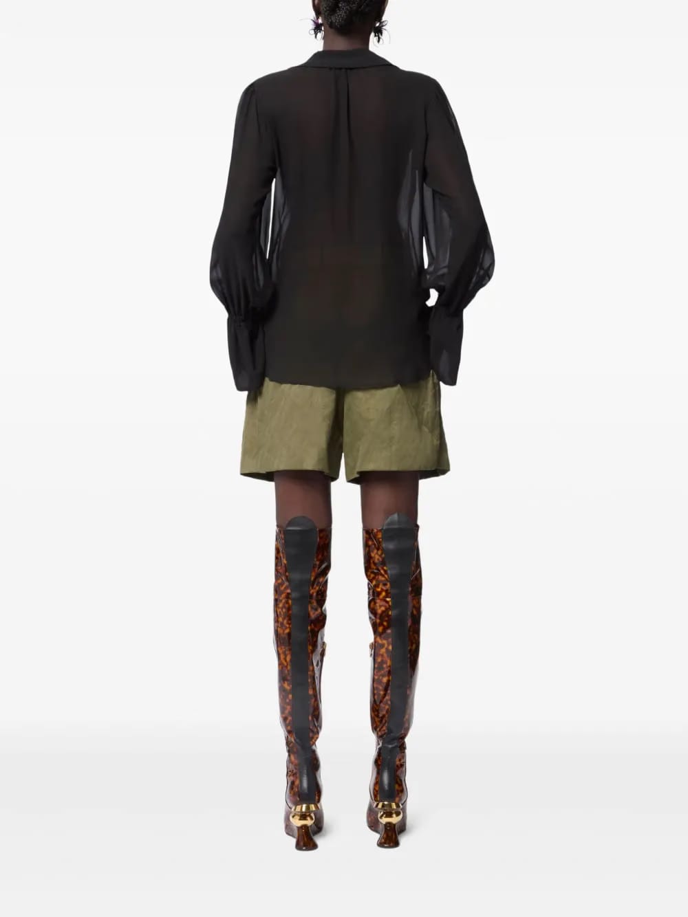 lavalliere ruffled shirt