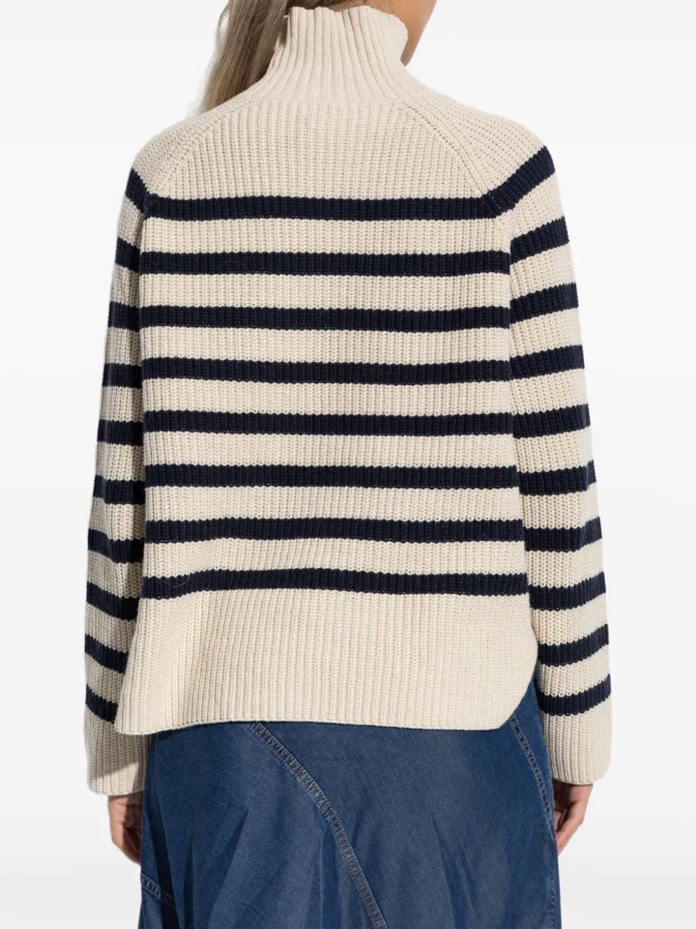striped turtleneck sweater