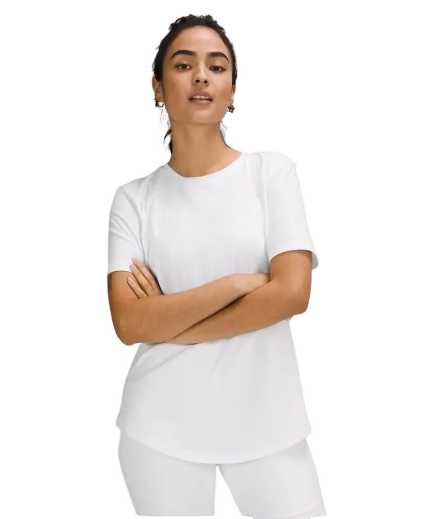 Lululemon Love Curved-Hem Crewneck T-Shirt White