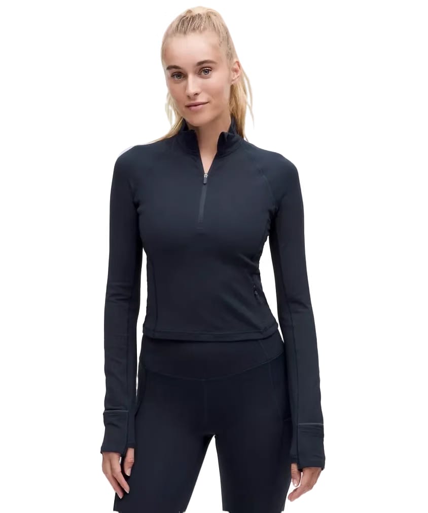 Lululemon It's Rulu Cropped Half Zip Updated True Navy