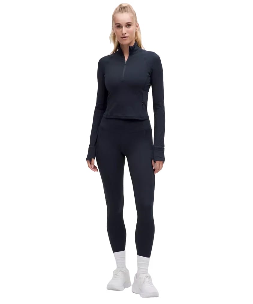 Lululemon It's Rulu Cropped Half Zip Updated True Navy