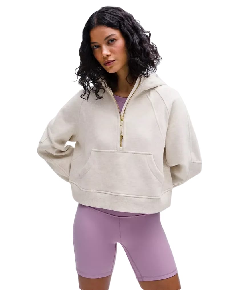 Lululemon Scuba Oversized Half-Zip Hoodie Heathered Bone/Gold