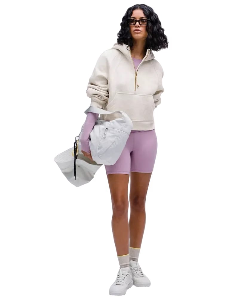 Lululemon Scuba Oversized Half-Zip Hoodie Heathered Bone/Gold
