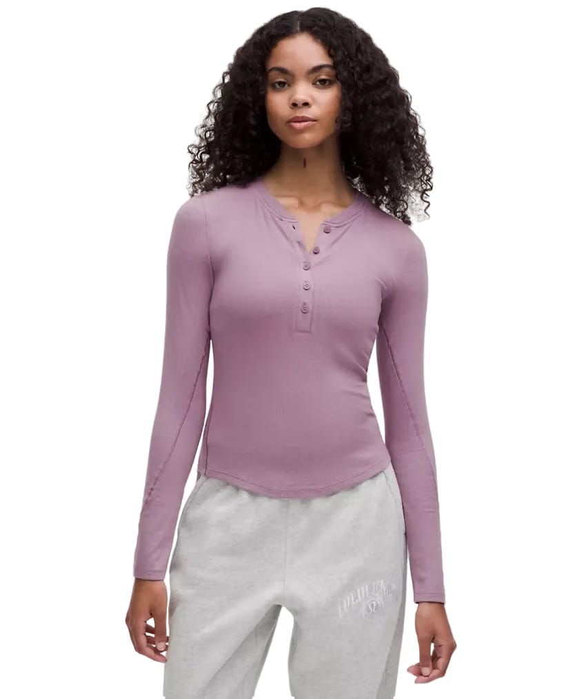 Lululemon Hold Tight Long-Sleeve Henley Lavender Lux