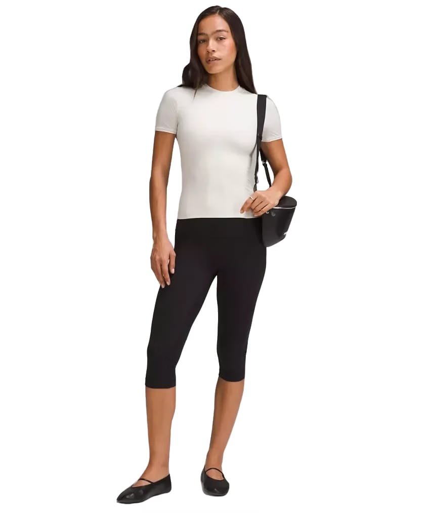 Lululemon Wundermost Ultra-Soft Nulu Hip-Length Crewneck Shirt Bone