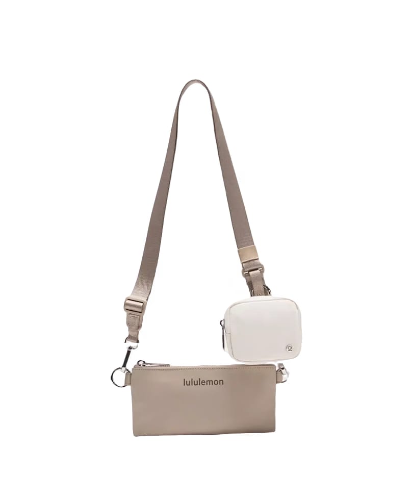 Lululemon Dual-Pouch Sling Sheer Oak/Light Ivory/Lava Cake