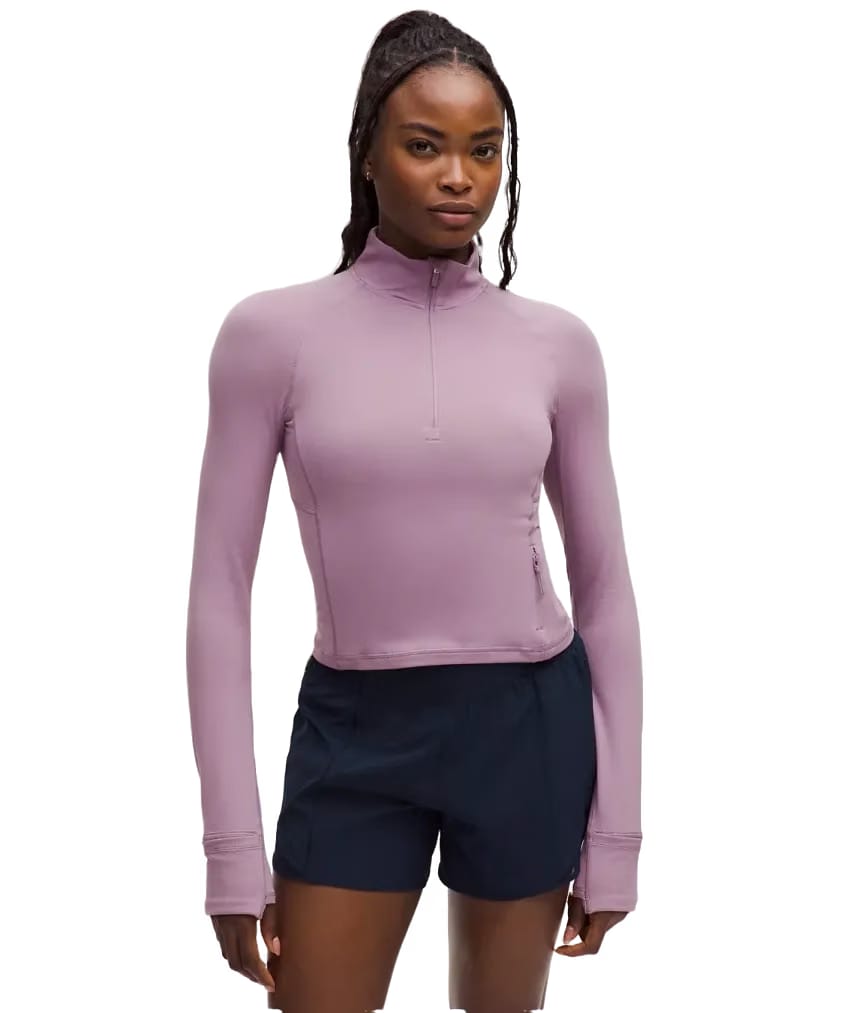 Lululemon It's Rulu Cropped Half Zip Updated Lavender Lux