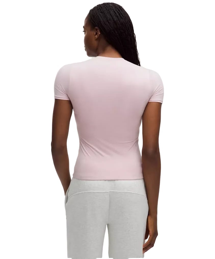Lululemon Wundermost Ultra-Soft Nulu Hip-Length Crewneck Shirt Pink Haze