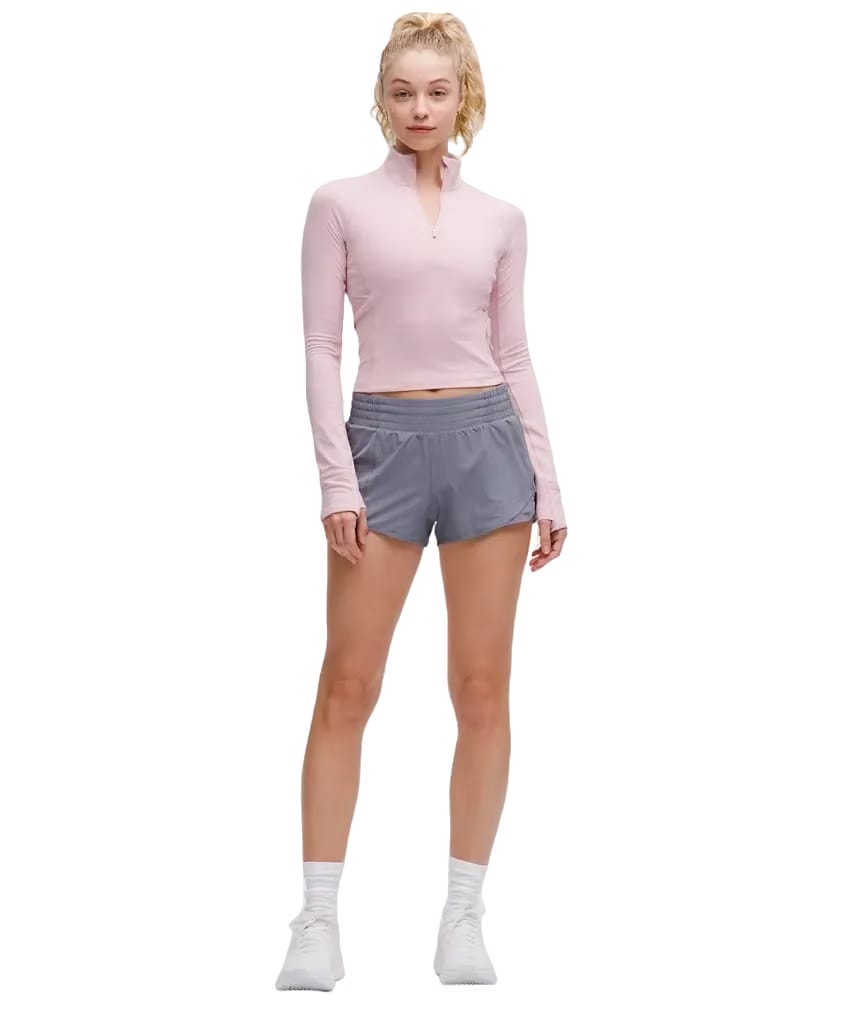 Lululemon It's Rulu Cropped Half Zip Updated Pink Haze