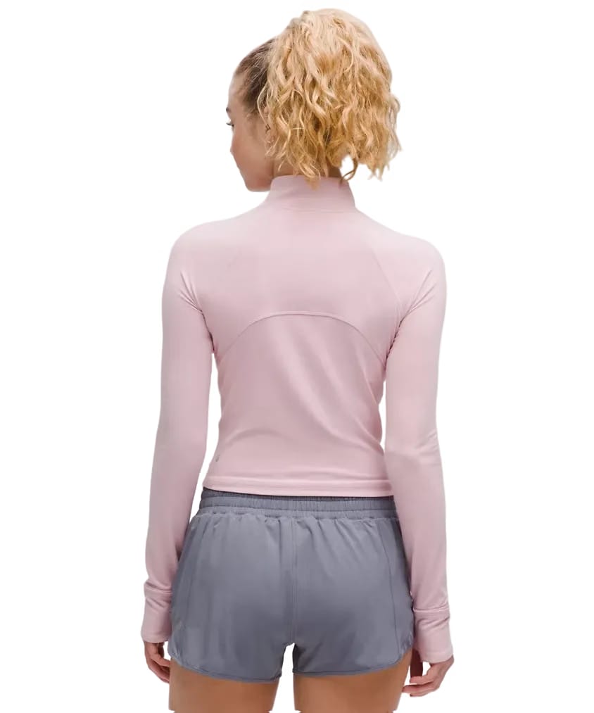 Lululemon It's Rulu Cropped Half Zip Updated Pink Haze