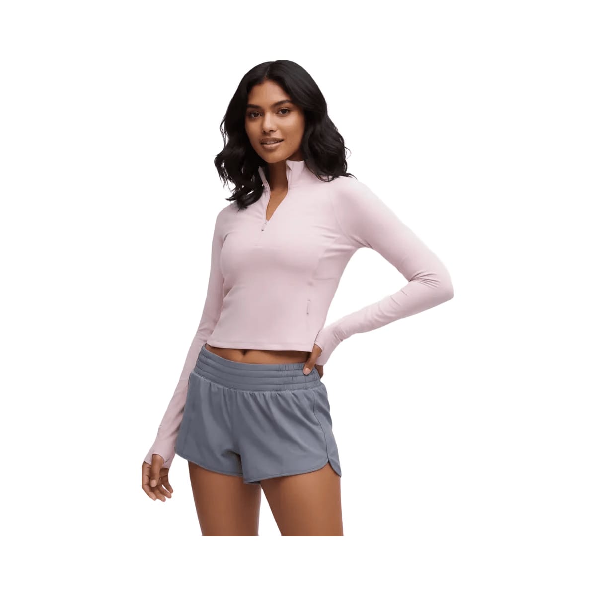 Lululemon It's Rulu Cropped Half Zip Updated Pink Haze