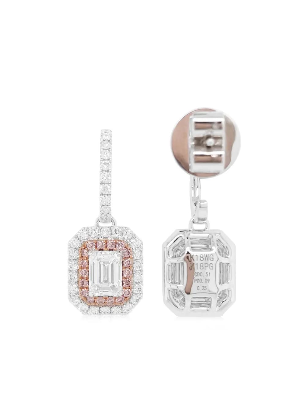 18kt white gold diamond drop earrings