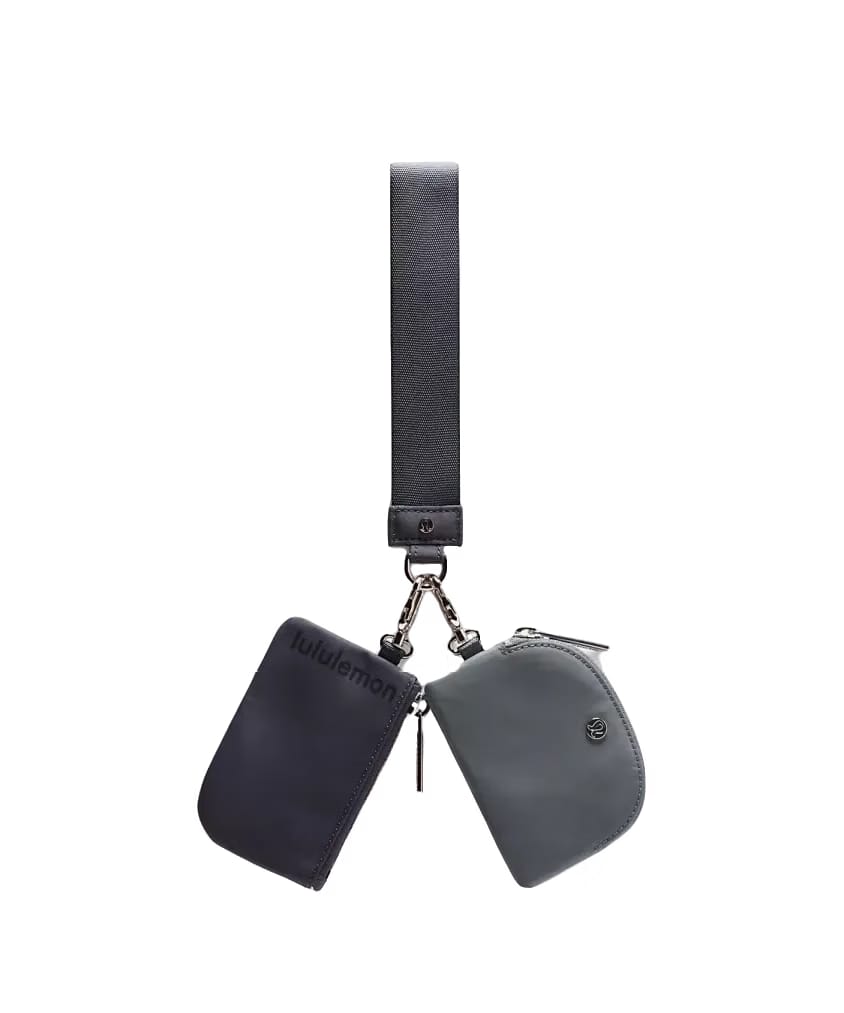 Lululemon Dual Pouch Wristlet Oil Grey/Black Nigh
