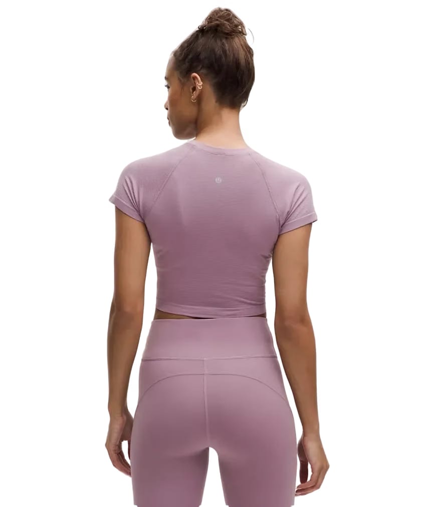 Lululemon Swiftly Tech Cropped Shorts-Sleeve Shirt 2.0 Lavender Lux