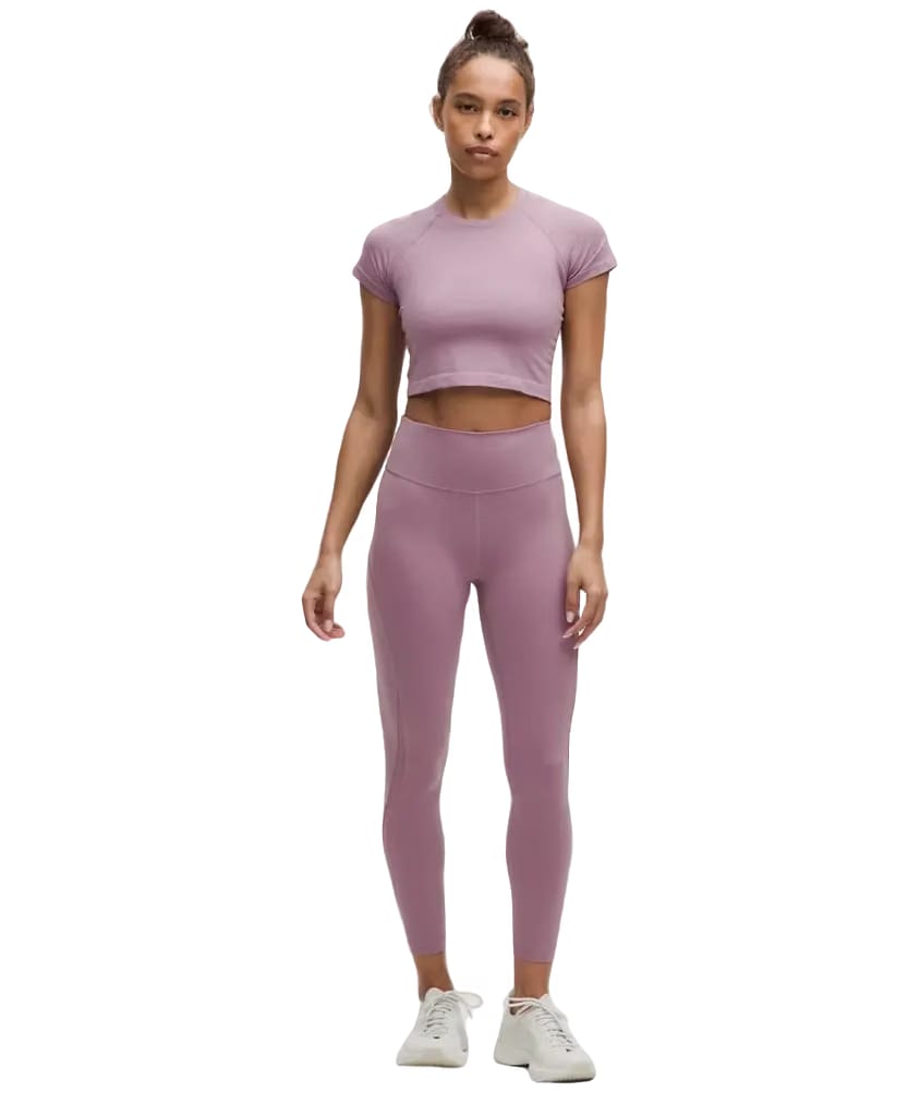 Lululemon Swiftly Tech Cropped Shorts-Sleeve Shirt 2.0 Lavender Lux