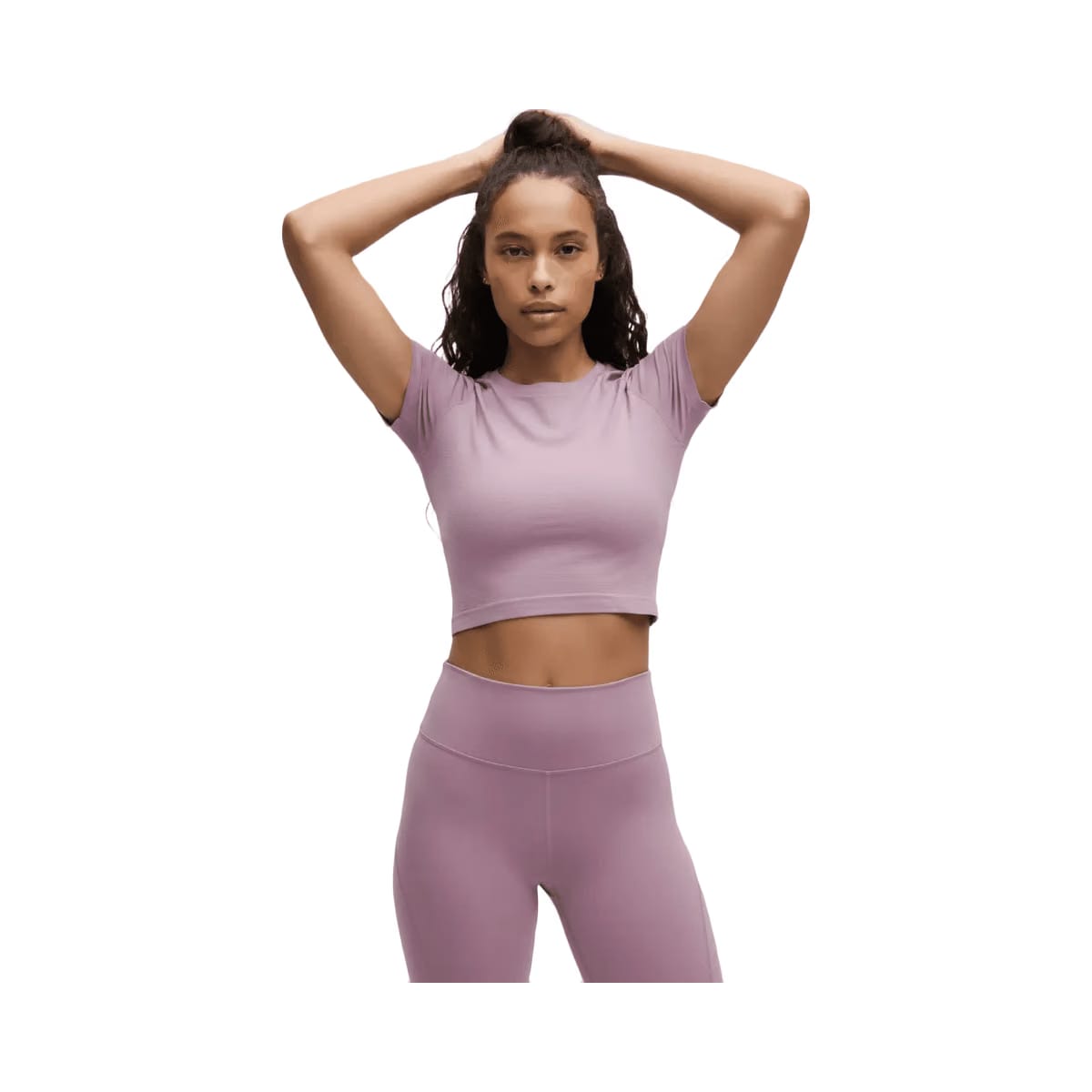 Lululemon Swiftly Tech Cropped Shorts-Sleeve Shirt 2.0 Lavender Lux