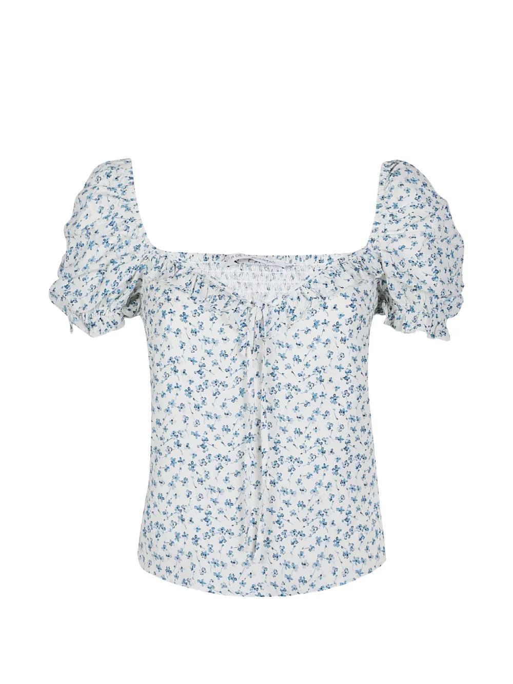 Letizia floral puff-sleeve blouse