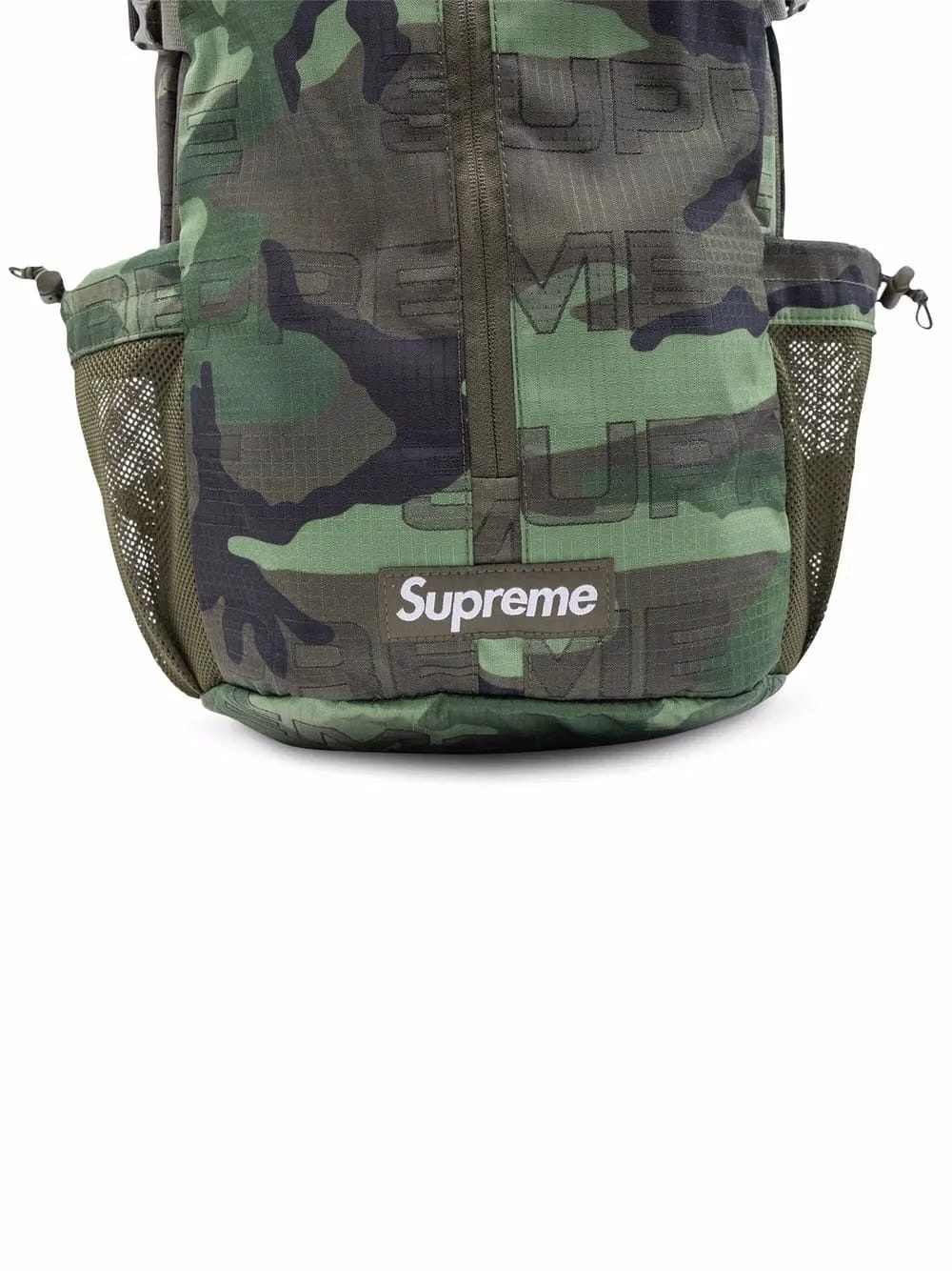 camouflage-print backpack