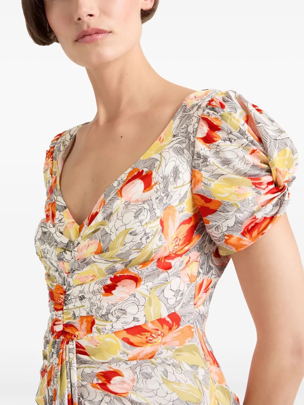 Walker floral-print midi dress