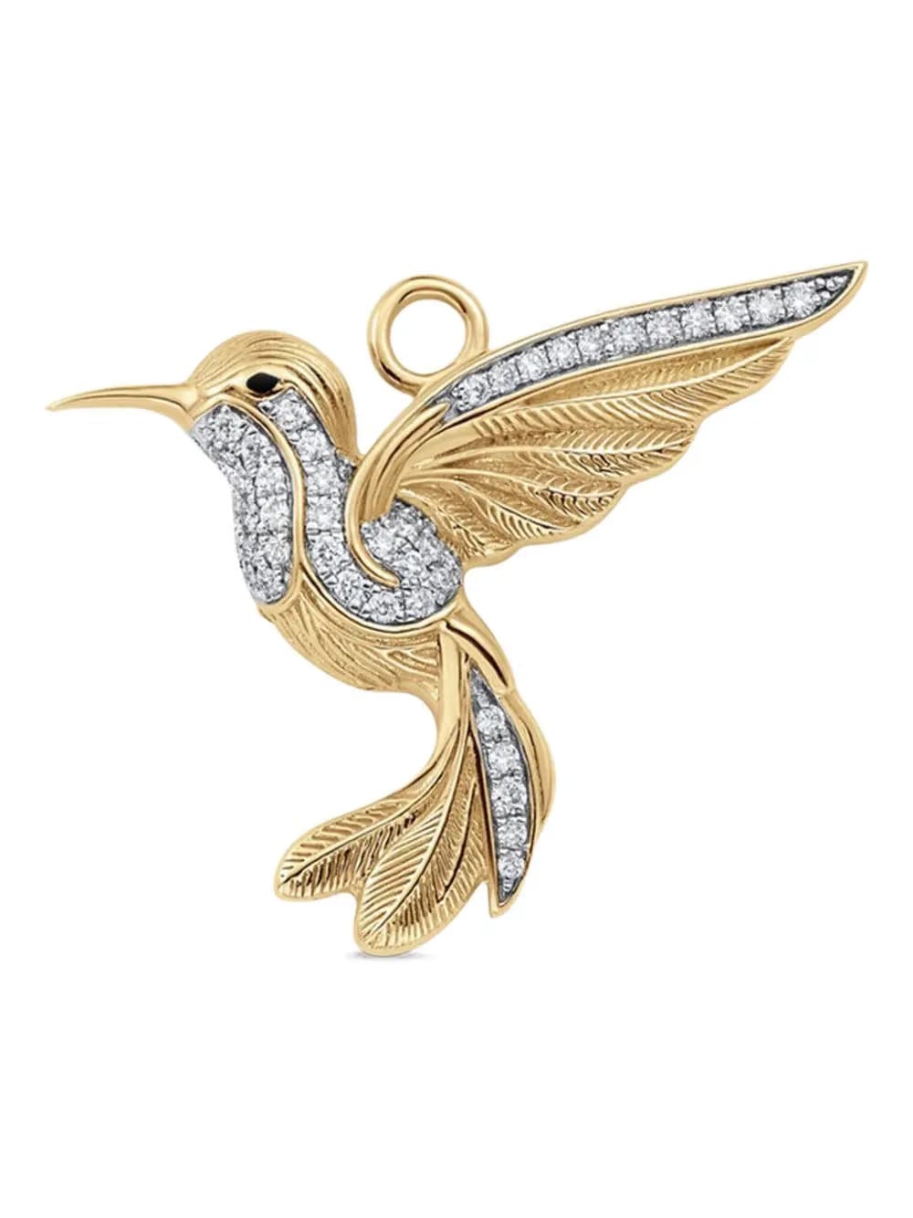 18K yellow gold Petite Hummingbird diamond charm