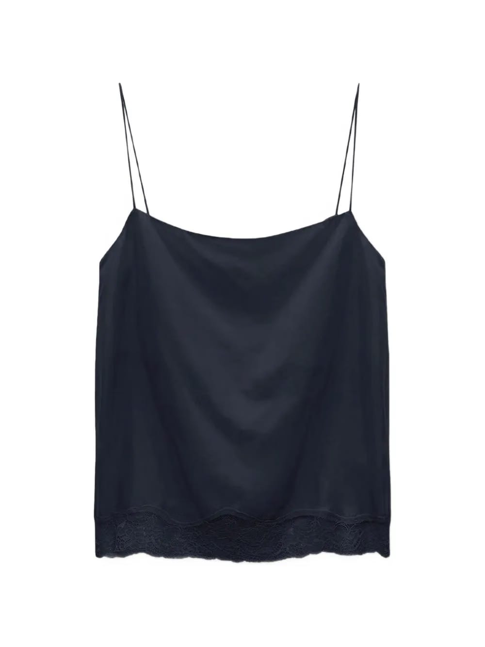 Habotai silk lace trim top