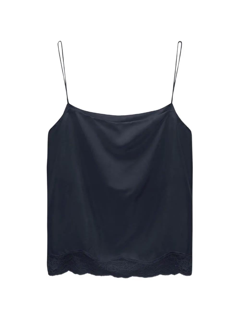 Habotai silk lace trim top