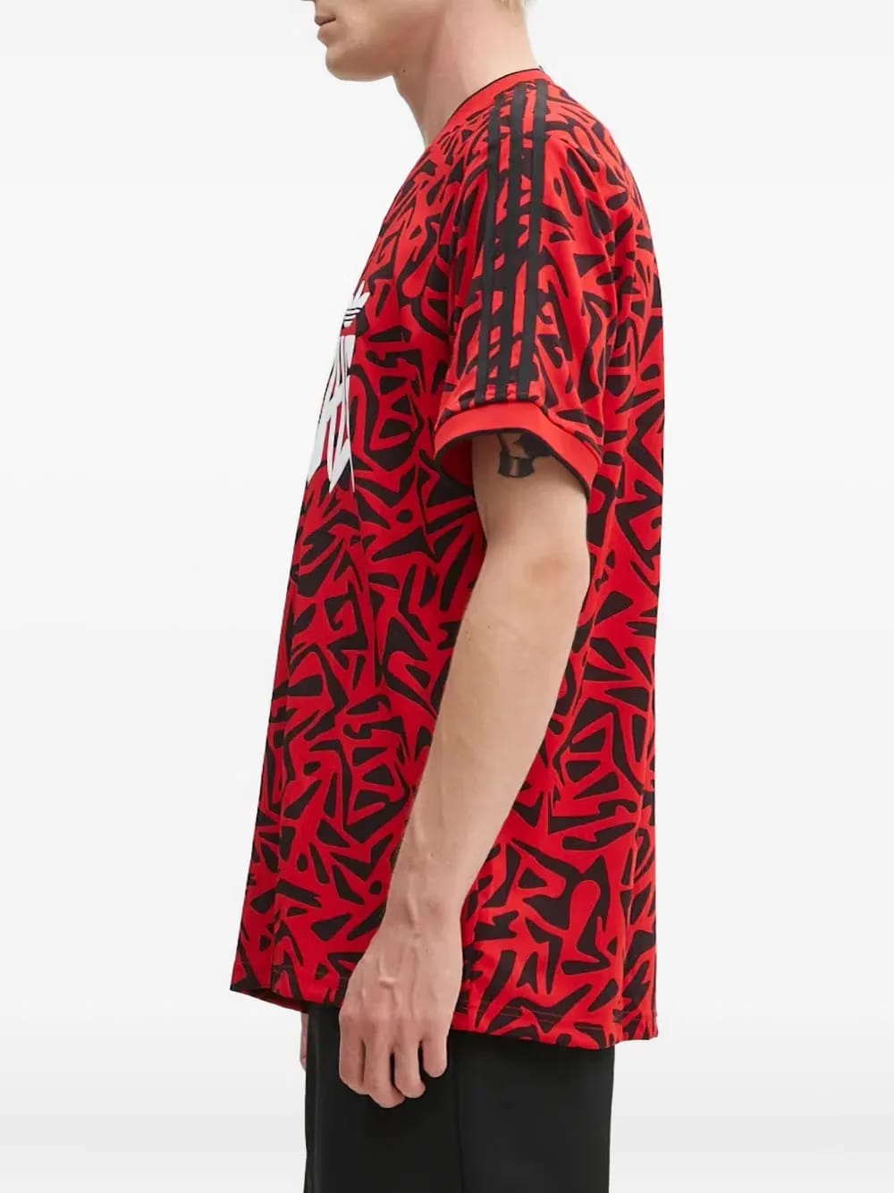 abstract-print V-neck T-Shirt