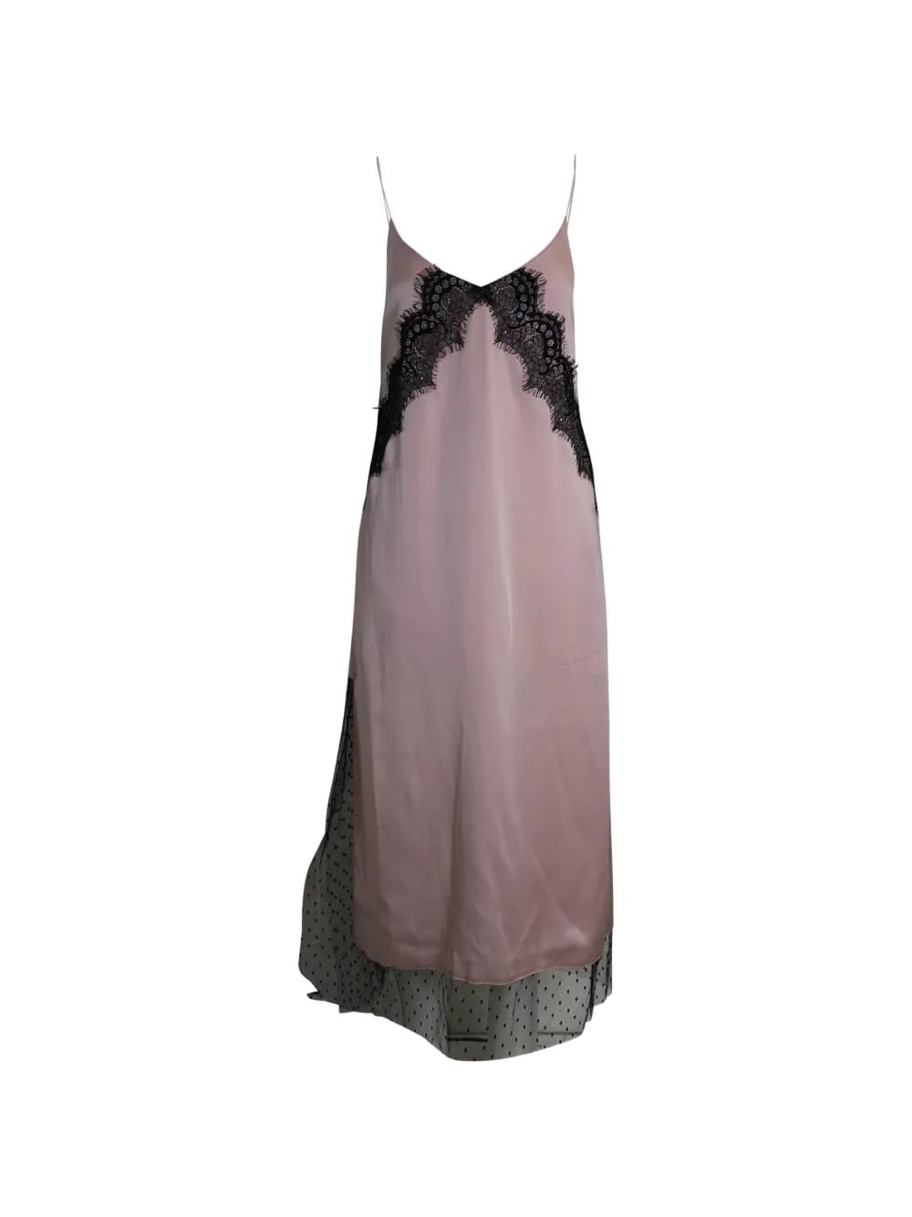 lace-trimmed midi dress